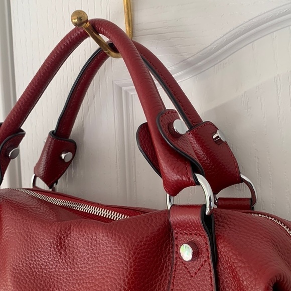 Heshe‎ red leather satchel bag - Picture 3 of 15